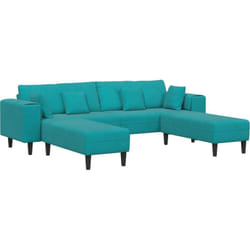 Vidaxl - Canapé en velours avec coussin avec oreiller 3 pcs Turquoise 208 cm Velours