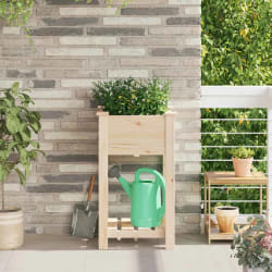 vidaXL Jardinière avec étagère en bois massif de sapin