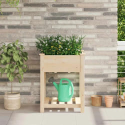 vidaXL Jardinière avec Étagère - Bois massif de pin