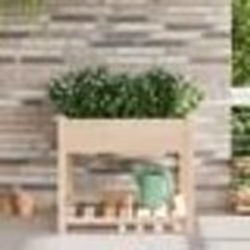 Jardinière vidaXL avec étagère 90x90x76 cm en bois massif de sapin