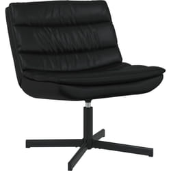 Vidaxl - Chaise Pivotante Noire Faux cuir, Métal Moyenne Chaise Noire