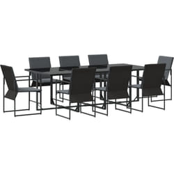 Ensemble de salle à manger de jardin de 12 pièces avec coussins en acier et textilène Vidaxl