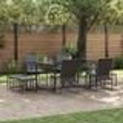 Ensemble de jardin pour manger avec 10 pièces et des coussins en acier et textilène