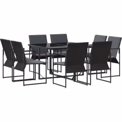 Cet ensemble de salle à manger pour 8 est fait pour ceux qui aiment manger dehors. Avec un design chic et des matériaux solid ...
