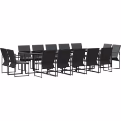 Cet ensemble de salle à manger extérieur allie style et praticité. La grande table et les chaises confortables en tissu Texti ...