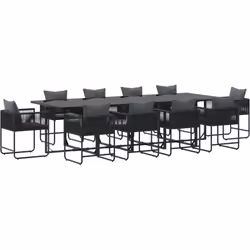 Ce grand ensemble de salle à manger de jardin extérieur combine style et fonctionnalité, un incontournable pour tes espaces e ...
