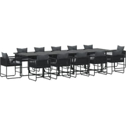 Vidaxl - Ensemble de salle à manger de jardin de 18 pièces avec coussins en acier et poly rotin