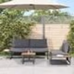 Ensemble de canapé de jardin 3 pièces vidaXL avec coussins anthracite