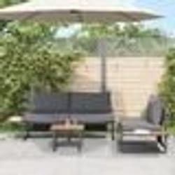 Ensemble de canapé de jardin 3 pièces vidaXL avec coussins anthracite