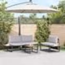 Ensemble de canapé de jardin 3 pièces vidaXL avec coussins gris clair