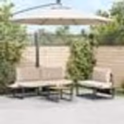 Ensemble de canapés de jardin 3 pièces vidaXL avec coussins taupe