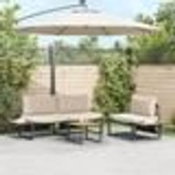Ensemble de canapés de jardin 3 pièces vidaXL avec coussins taupe