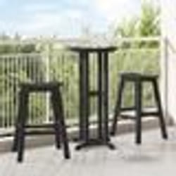 Ensemble de jardin vidaXL 3 pièces en HDPE noir