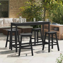 Tabourets de bar vidaXL 6 pcs HDPE noir