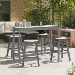 Tabourets de bar vidaXL 6 pcs Gris clair HDPE