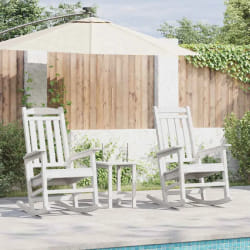 Chaises Berçantes vidaXL 2 pcs Blanches 70x92x107.5 cm HDPE