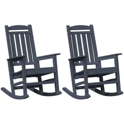 Vidaxl - Chaise Berçante de Jardin 2 pcs Bleu marine 70 x 92 x 108 cm