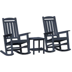 Vidaxl - Chaise Berçante de Jardin 3 pcs Bleu marine 38 x 38 x 46 cm