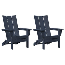 Chaises Adirondack Pliables vidaXL 2 pcs Bleu Marine 74.5x80.5x90 cm HDPE