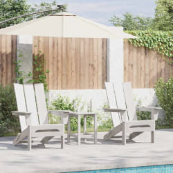 vidaXL Mobilier de jardin lounge 3 pcs Blanc 38 x 38 x 46 cm Plastique
