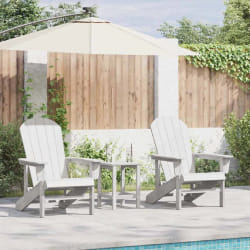 vidaXL Mobilier de jardin lounge 3 pcs Blanc 38 x 38 x 46 cm