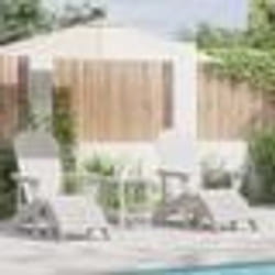 Chaises Adirondack vidaXL avec repose-pieds 2 pcs Blanc HDPE