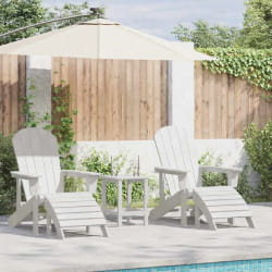 vidaXL Mobilier de jardin lounge 3 pcs Blanc 38 x 38 x 46 cm Plastique