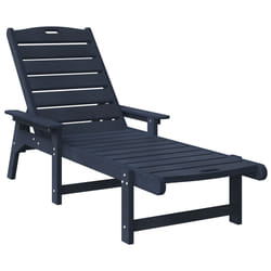 vidaXL Chaises Longues 2 pcs Bleu Marine 162x53x98,5 cm HDPE