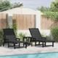 vidaXL Chaises longues 2 pcs Noir 162x53x98,5 cm HDPE
