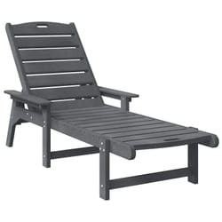 Chaises longues vidaXL 2 pcs Gris clair 162x53x98.5 cm HDPE