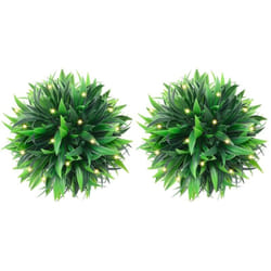 Boules de buis artificielles avec lumières LED 2 pcs vert 30 cm vidaXL