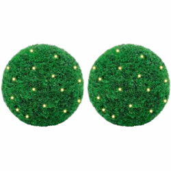Mettez en valeur votre espace avec ces boules de buis artificielles avec lumières pour créer facilement une atmosphère chaleu ...