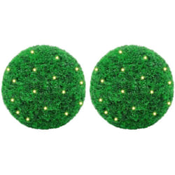 Vidaxl - Boules de buis artificielles avec lumières led 2 pcs vert 45 cm