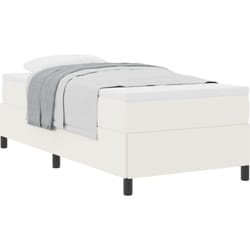 Cadre de Lit Crème 90x190 cm en Tissu Côtelé Vidaxl