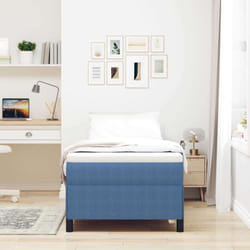 Vidaxl - Cadre De Lit Bleu 90 X 200 Cm Tissu En Velours Côtelé