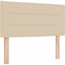 Cette tête de lit crème capitonnée apporte un chic moderne à n'importe quelle chambre. Avec son tissu lisse et sa forme recta ...
