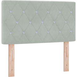 Tête de lit en velours gris clair avec boutons en cristal - 80 cm Vidaxl