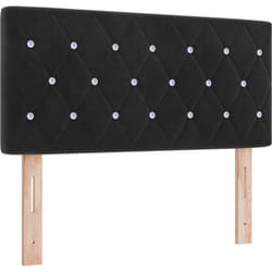 Tête de lit capitonnée avec boutons en cristal noire 100 cm en velours Vidaxl