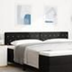 vidaXL Tête de lit en velours noir avec boutons en cristal, capitonnée, 200 cm