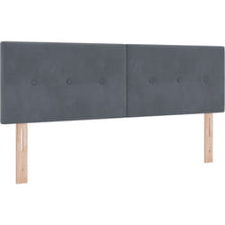 Tête de lit Bouton Capitonné Gris Foncé 140 cm Velours Vidaxl