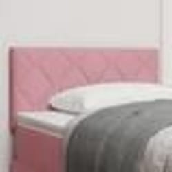 vidaXL Tête de lit en velours rose avec design à blocs en diamant, 90 cm