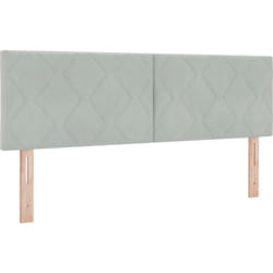 Tête de lit - Design blocs en diamant - Gris clair - 144 cm - Velours Vidaxl