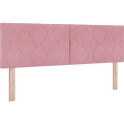 Tête de lit en velours rose avec design à blocs de diamant, 144cm Vidaxl