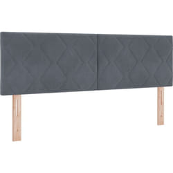 Tête de lit en velours gris foncé, design blocs en diamant, 160 cm. vidaXL