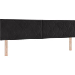 Têtière en velours bloc de diamants, noire, 180 cm Vidaxl
