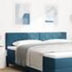 vidaXL Tête de lit design à blocs en diamant, bleu foncé, 180 cm en velours