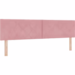 Cette tête de lit en velours rose est un vrai plus pour ta chambre, ajoutant une touche moderne. Sa texture et sa couleur lum ...