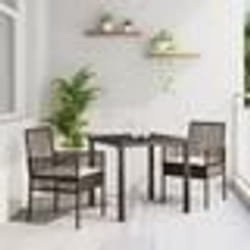 Chaises de jardin vidaXL 2 pcs avec coussins marron en poly rotin