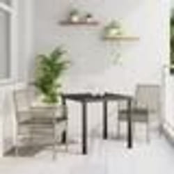 Chaises de jardin vidaXL 2 pcs avec coussins Gris clair en poly rattan