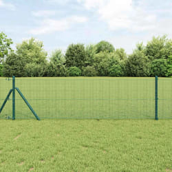 vidaXL Clôture grillagée verte 0,6 x 25 m en acier